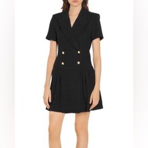 Sandro Rossa Black Tweed Suit Dress